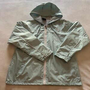 Prairie Mountain Women's Light Blue Hooded Rain Jacket, Size M